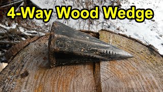 4Way Wood Wedge  Great for Splitting Tree Trunks amp Stumps [upl. by Neilla]