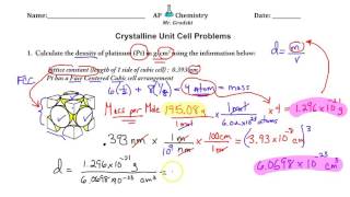 Unit Cell Calculations worksheet review [upl. by Accber325]