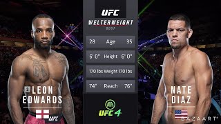 UFC Nate Diaz vs Leon Edwards  Full Fight Highlights [upl. by Medeah]