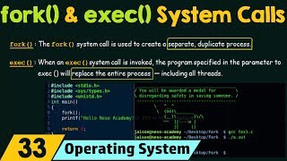 fork and exec System Calls [upl. by Aubry]