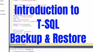 Introduction to SQL Server Backup and Restore Using TSQL [upl. by Connett609]