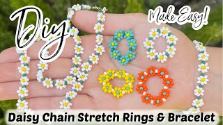 Beading Basics Easy Daisy Chain DIY Seed Bead Rings amp Bracelet [upl. by Hartzel]