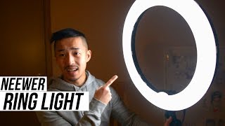 Neewer Ring Light Review amp FULL Setup 18 LED Ring Light Worth it [upl. by Erlinna771]