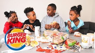 Skinny Kid Eats 4 Whoopers  Burger King MUKBANG [upl. by Alletnahs]