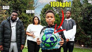 100kph SPEED BALL CHALLENGE vs PARENTS [upl. by Fitzgerald]