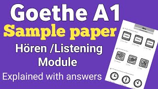 Goethe A1 exam sample question paper with answers Listening module  German language institute [upl. by Olga]