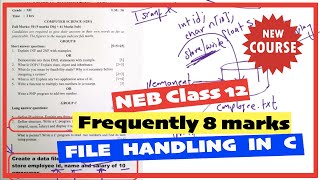 Class 12 C programming 8 marks File handling [upl. by Nek301]