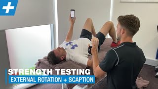 Shoulder Strength Testing with a Digital Dynamometer  Tim Keeley  Physio REHAB [upl. by Ttik]