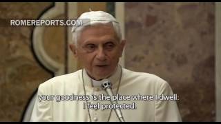 Benedict XVI addresses a speech to Pope Francis [upl. by Llehcnom]