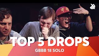 TOP 5 DROPS 😱 Grand Beatbox Battle Solo 2018 [upl. by Stock345]