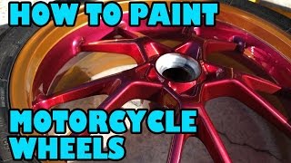 How to Paint Motorcycle Wheels Speed T Project [upl. by Anaile]