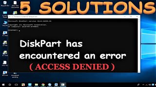 How to fix USB Diskpart has encountered an error  ACCESS IS DENIED [upl. by Inahet39]