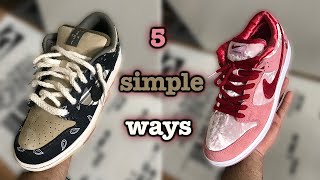 HOW TO LACE YOUR NIKE DUNK LOW 5 SIMPLE WAYS [upl. by Akinot]