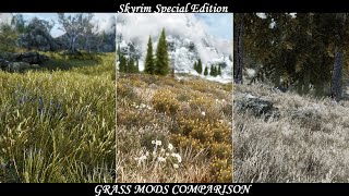 Skyrim SE  Grass Mods Comparison REUpdated [upl. by Dumanian]