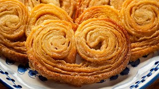 Palmiers Recipe With Only 2Ingredient  Easy Palmiers Cookies [upl. by Allit]