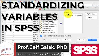 Standardize Variables in SPSS Tutorial SPSS Tutorial Video 10 [upl. by Onairda]