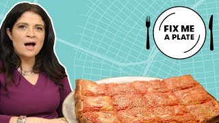 Spumoni Gardens SicilianStyle Square Pizza  Fix Me a Plate with Alex Guarnaschelli  Food Network [upl. by Veta]