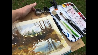 Minimalistic Plein Air Setup for Watercolor [upl. by Beckie]