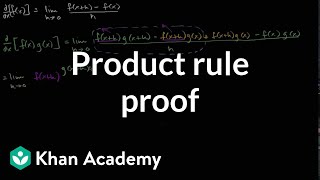 Product rule proof  Taking derivatives  Differential Calculus  Khan Academy [upl. by Jovi]