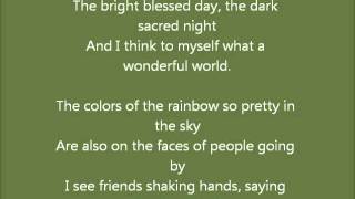 What a wonderful world by Louis Armstrong With lyrics Learn english by singing [upl. by Eiruam]