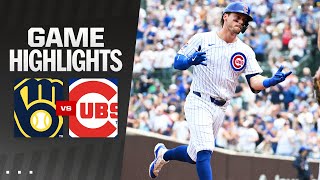 Brewers vs Cubs Game Highlights 5424  MLB Highlights [upl. by Aerdnat]