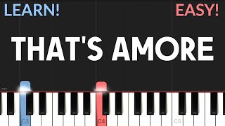 Thats Amore  Dean Martin  EASY Piano Tutorial [upl. by Warwick49]