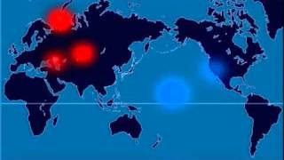 A TimeLapse Map of Every Nuclear Explosion Since 1945  by Isao Hashimoto [upl. by Stanwin]