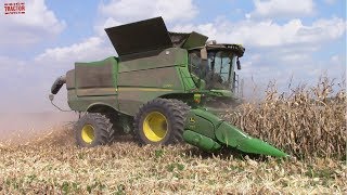 JOHN DEERE S790 Combine in a 1000 Acre Corn Field [upl. by Rosenblum]