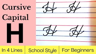 Learn How to write cursive capital H  For beginners [upl. by Idur]