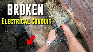 Fixing A Broken Electrical PVC Pipe BuriedCracked [upl. by Keram147]