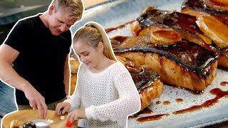 Gordon Ramsay Cooks Teriyaki Salmon With His Daughter [upl. by Arzed]