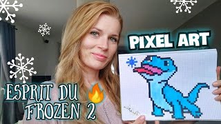 PIXEL ART ESPRIT DU FEU dans LA REINE DES NEIGES 2  SPIRIT OF FIRE FROZEN 2  DISNEY [upl. by Matusow795]