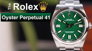 Rolex Oyster Perpetual 41mm Green Dial 124300 Review amp Unboxing [upl. by Aubrette503]