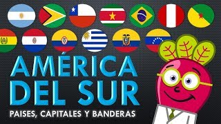 AMERICA DEL SUR 🌎 Paises Capitales Banderas Mapas Geo [upl. by Amerd]