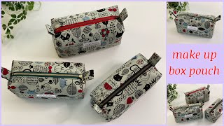 ボックスポーチ作り方、how to make Box pouchmake up poucheasy sewing tutorials diy [upl. by Glover]