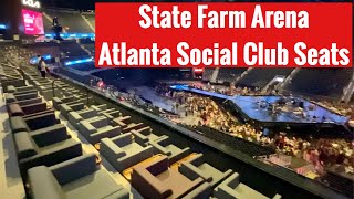 State Farm Arena Atlanta Social Club Seats Tour of Lounge Area Free Food Drink See Views from Seats [upl. by Adamis]