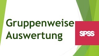 Gruppenweise Auswertungen in SPSS vornehmen [upl. by Lebaron274]