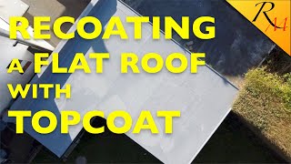 Recoating a fibreglass flat roof with topcoat [upl. by Fisken]