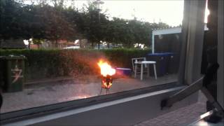 3 aerosol cans in to the fire [upl. by Tamma]