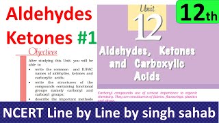 12th chemistry  Aldehyde ketone carboxylic acid chapter 12 class 12 organic  IIT JEE Mains NEET 1 [upl. by Leeban323]