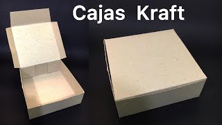 Caja cuadrada en carton KRAFT  Paso a paso [upl. by Vidovic]