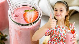 STRAWBERRY BANANA SMOOTHIE  just 4ingredients [upl. by Siurad]