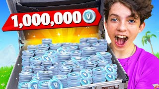 I Surprised My Little Brother with One MILLION VBucks [upl. by Nyleuqcaj]