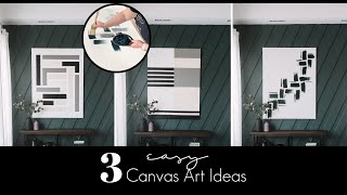 THREE EASY CANVAS ART IDEAS  DIY Acrylic Paintings [upl. by Htnnek]