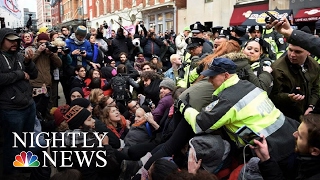 Violent AntiTrump Protests Try To Steal Spotlight On Inauguration Day  NBC Nightly News [upl. by Enaira]