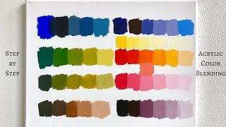 PRIMARY COLORS ONLY Acrylic Color Mixing Tutorial ColorByFeliks [upl. by Elysee994]