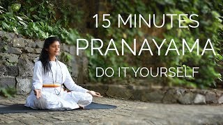 15 Minutes Pranayama  Do It Yourself  SRMD Yoga [upl. by Ardnosak]