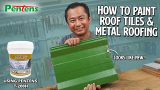 How to Apply Pentens T200H UV Resistant Elastomeric Waterproofing Coating  Concrete amp Metal Roof [upl. by Roel]