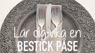 SERVETTVIKNING LÄR DIG VIKA EN BESTICKPÅSE [upl. by Nimra971]