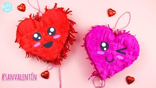 Mini piñatas para regalar en San Valentín  Partypop DIY🎉 [upl. by Ahserb]